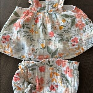 Floral Kids Dress and Bloomers Set